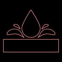 Neon waterproof Water resistant surface Drop pushing out foundation impermeable fabric wet protection Hydrophobic material red color vector illustration image flat style