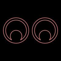 Neon eyes Look concept Two pairs eye View red color vector illustration image flat style