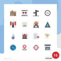 conjunto de 16 iconos modernos de la interfaz de usuario signos de símbolos para esteticista signo san valentín dirección del hospital paquete editable de elementos de diseño de vectores creativos