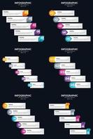 Vector 6 Infographics Pack Presentation slide template 5 Steps cycle diagrams and timelines