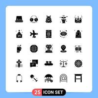 conjunto de 25 iconos de interfaz de usuario modernos símbolos signos para correo comercial bebé wifi naturaleza elementos de diseño vectorial editables vector