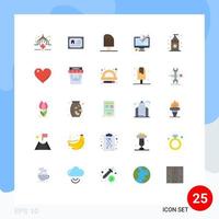 25 iconos creativos signos y símbolos modernos de recibir elementos de diseño de vectores editables de comida de correo inmobiliario en línea