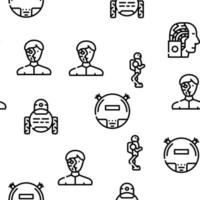 Robot Future Electronic Equipment Vector Seamless Pattern