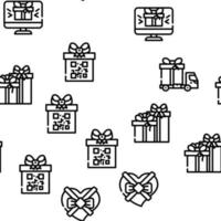 Gift Package Surprise On Holiday Vector Seamless Pattern