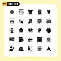 paquete de iconos de vectores de stock de 25 signos y símbolos de línea para elementos de diseño de vectores editables