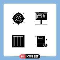 Solid Glyph Pack of Universal Symbols of business jail board advertising document Editable Vector Design Elements