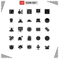 Group of 25 Modern Solid Glyphs Set for photo editor web presentation business Editable Vector Design Elements