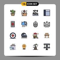 Set of 16 Modern UI Icons Symbols Signs for mobile layout package grid robot Editable Creative Vector Design Elements