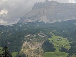 stone rock avalanche in dolomites panorama photo