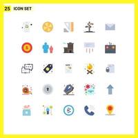 Set of 25 Modern UI Icons Symbols Signs for message email geometrical arrow sign Editable Vector Design Elements