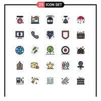 Set of 25 Modern UI Icons Symbols Signs for colorful light bag electric transportation Editable Vector Design Elements