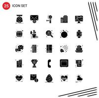 25 Universal Solid Glyphs Set for Web and Mobile Applications digital copy right construction service building Editable Vector Design Elements