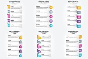 ilustración vectorial infografía conjunto de diseño plano para folleto publicitario y revista vector