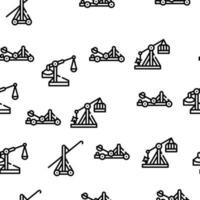 Siege Engine Catapult Vector Seamless Pattern