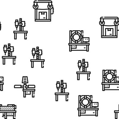 Industrial Machines Vector Seamless Pattern