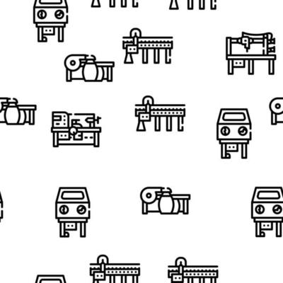 Industrial Machines Vector Seamless Pattern