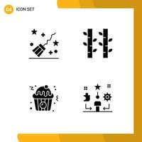 Thematic Vector Solid Glyphs and Editable Symbols of broom food witchcraft nature user Editable Vector Design Elements