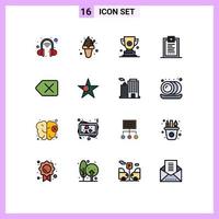16 iconos creativos signos y símbolos modernos de diseño de retroceso entrega de copa codificación elementos de diseño de vectores creativos editables