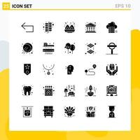 25 iconos creativos signos y símbolos modernos de datos compartidos construcción en línea rápida elementos de diseño vectorial editables vector