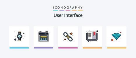 User Interface Line Filled 5 Icon Pack Including . map. inbox. location. unlock. Creative Icons Design vector