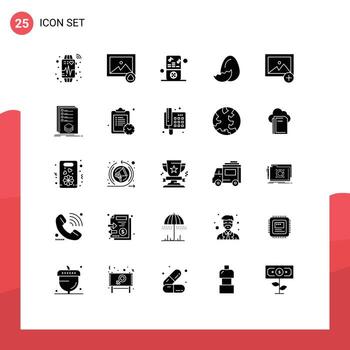 Set of 25 Modern UI Icons Symbols Signs for photo add music spring easter Editable Vector Design Elements