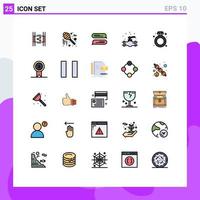 Universal Icon Symbols Group of 25 Modern Filled line Flat Colors of jewelry system thanksgiving plumbing mechanical Editable Vector Design Elements