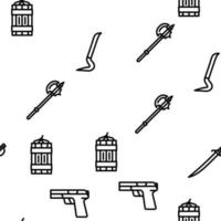 Weapon Military Army Equipment Vector Seamless Pattern