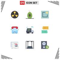 Set of 9 Modern UI Icons Symbols Signs for garbage city activity call email Editable Vector Design Elements