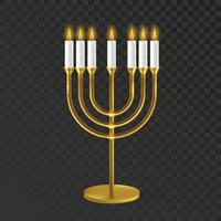 Menorah judío tradicional portavelas ilustración vectorial vector