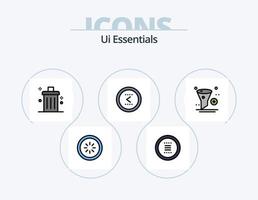 ui essentials línea llena de icono paquete 5 diseño de icono. interfaz. creativo. ui anterior. interfaz vector