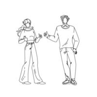 Like Gesture Showing Boy And Girl Couple Vector