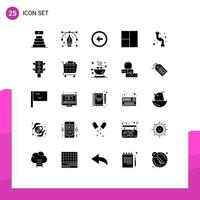 Pictogram Set of 25 Simple Solid Glyphs of plumbing pipes button mechanical grid Editable Vector Design Elements
