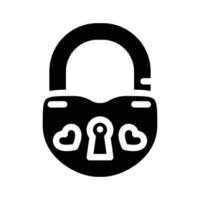 lock for love couple glyph icon vector illustration