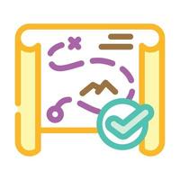 strategy, map or route compliance color icon vector illustration