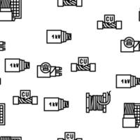 Cable Wire Electrical System Vector Seamless Pattern