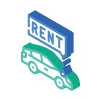 car rental isometric icon vector illustration