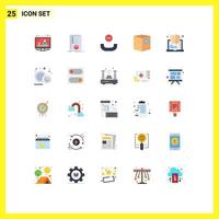 Set of 25 Modern UI Icons Symbols Signs for learning shipping call minus commerce Editable Vector Design Elements