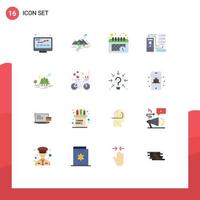 16 Thematic Vector Flat Colors and Editable Symbols of mountain electronic mountain database combination Editable Pack of Creative Vector Design Elements