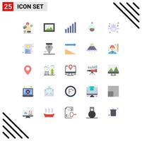 Group of 25 Flat Colors Signs and Symbols for transportation each connection spray bottle Editable Vector Design Elements