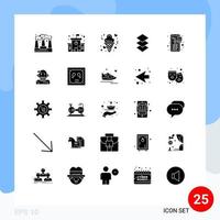 25 Thematic Vector Solid Glyphs and Editable Symbols of online stack ice layers valentine Editable Vector Design Elements