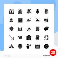 25 Thematic Vector Solid Glyphs and Editable Symbols of online stack ice layers valentine Editable Vector Design Elements