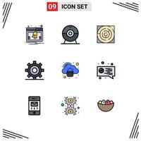 9 Creative Icons Modern Signs and Symbols of security gear map development coding Editable Vector Design Elements