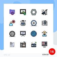 Set of 16 Modern UI Icons Symbols Signs for bottle plus bolt add marketing Editable Creative Vector Design Elements