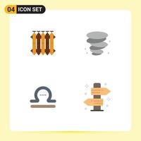 4 User Interface Flat Icon Pack of modern Signs and Symbols of radiator libra warm weather greece Editable Vector Design Elements