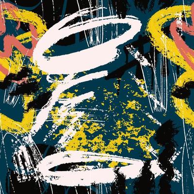 Hand Drawn Abstract Brush Stroke Seamless Pattern