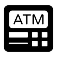 Automated teller machine icon, modern vector of cash dispenser