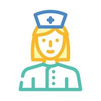 nurse medical worker color icon vector illustration