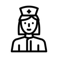 nurse medical worker line icon vector illustration