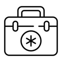 And icon of first aid kit for medical emergency, trendy vector style