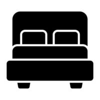 Hotel bed vector, trendy unique icon of bed in editable style vector